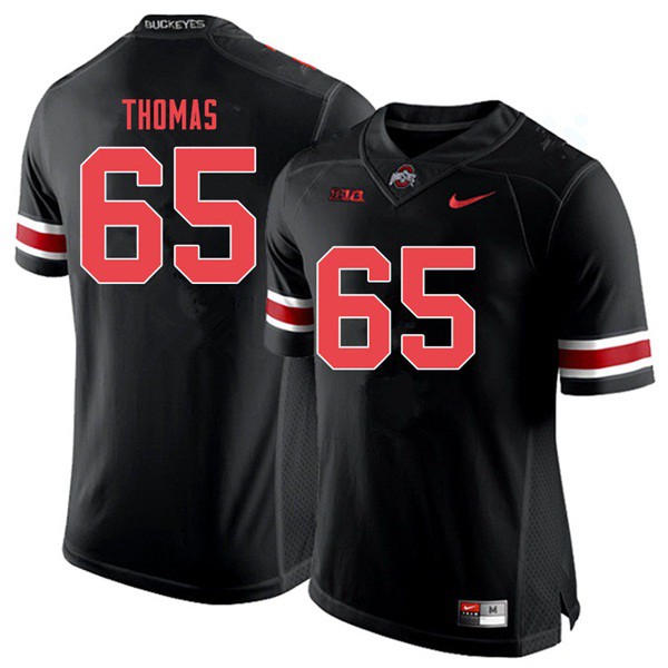 Ohio State Buckeyes #65 Phillip Thomas Men Football Jersey Black Out
